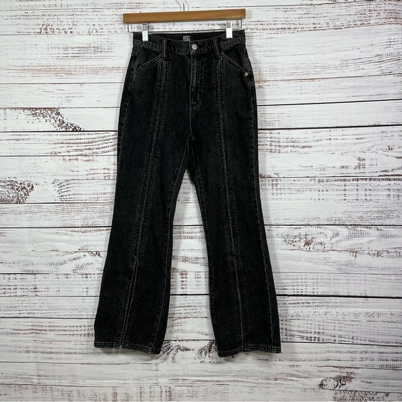 BDG Urban Outfitters Black Wide Leg Slit High Rise Jeans - Picture 1 of 15